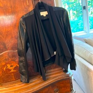 Chic Black Mixed-Media Jacket